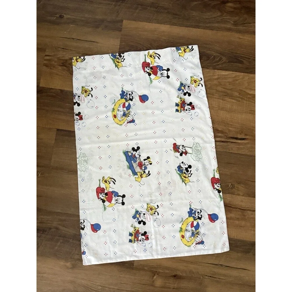 Vintage 1984 The Walt Disney Co. Mickey Minnie Mouse Babies Bed Pillow Case